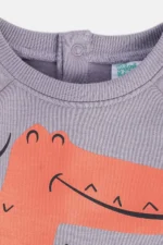 MINI KLUB Lilac Print Grey Sweatshirt Dress Sweater - Image 3