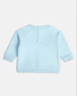 MINI KLUB Baby Girls Blue Printed Cotton Dress Sweater - Image 2
