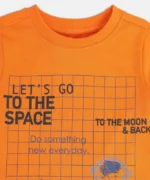MINI KLUB Boys Printed Pure Cotton T Shirt  (Orange, Pack of 1) - Image 4