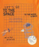 MINI KLUB Boys Printed Pure Cotton T Shirt  (Orange, Pack of 1) - Image 2