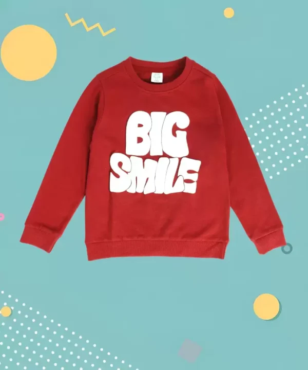 MINI KLUB Boys Red Sweat Shirt Kids Sweater - Image 1