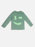 MINI KLUB Boys Pure Cotton Green T-Shirt Tees (Pack of 1)