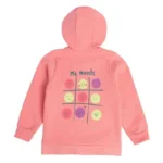 MINI KLUB Kids Pink Solid Full Sleeves Hoodie Jacket - Image 2