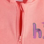 MINI KLUB Kids Pink Solid Full Sleeves Hoodie Jacket - Image 3