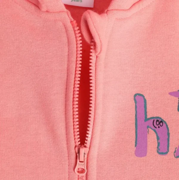 MINI KLUB Kids Pink Solid Full Sleeves Hoodie Jacket - Image 3