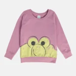 MINI KLUB Girls Graphic Printed Purple Sweatshirt