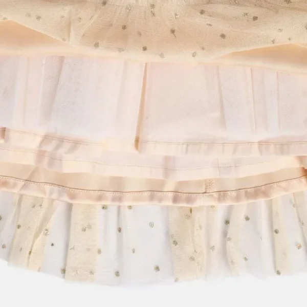 MINI KLUB Girls Beige Embellished Fit & Flare Dress - Image 4