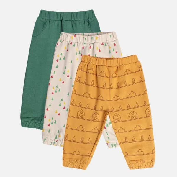 8907095984579_1.1 MINI KLUB Multi Color Unisex Pant (PACK OF 3) - Image 1