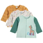 MINI KLUB Blue Multi Front Open Vest (PACK OF 3)