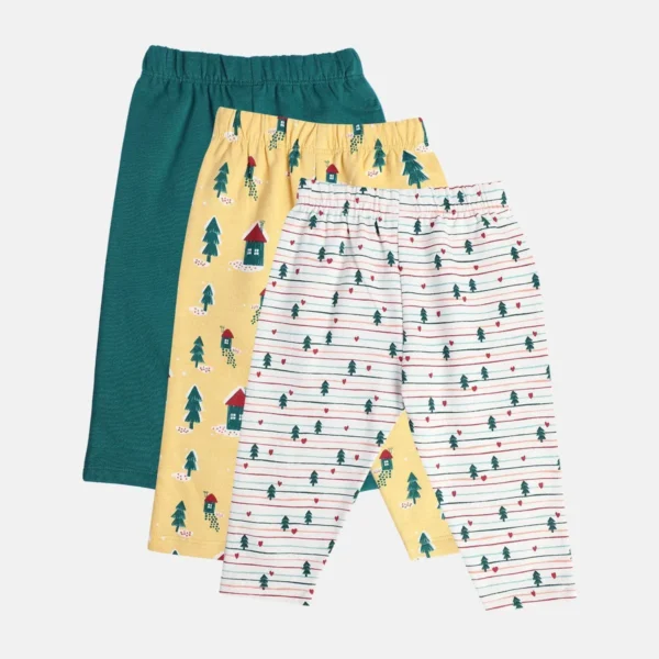 8907095985071_2 MINI KLUB Multi Color Girls Legging (PACK OF 3) - Image 1