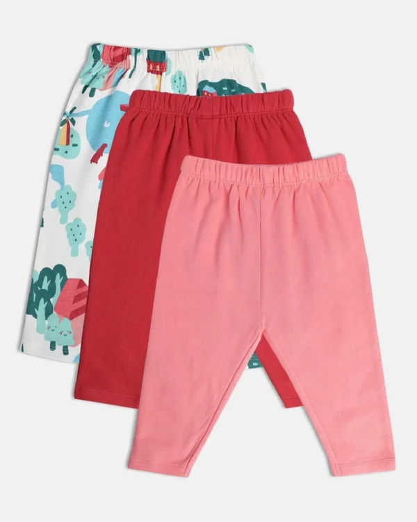 8907095985125_1 MINI KLUB Multi Color Girls Legging (PACK OF 3) - Image 1