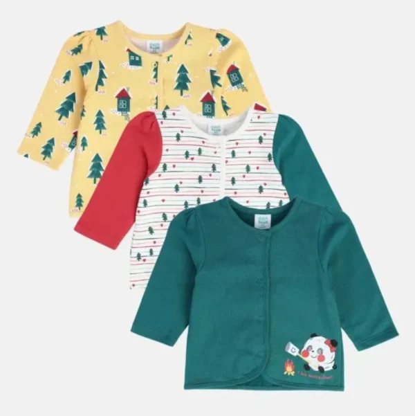 MINI KLUB Girls Multi Front Open Vest (PACK OF 3) - Image 1