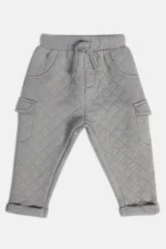 MINI KLUB -Light Grey Solid Full Length Casual Pants