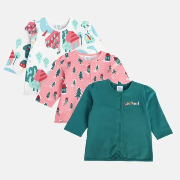 MINI KLUB Girls Multi Front Open Vest (PACK OF 3) - Image 1