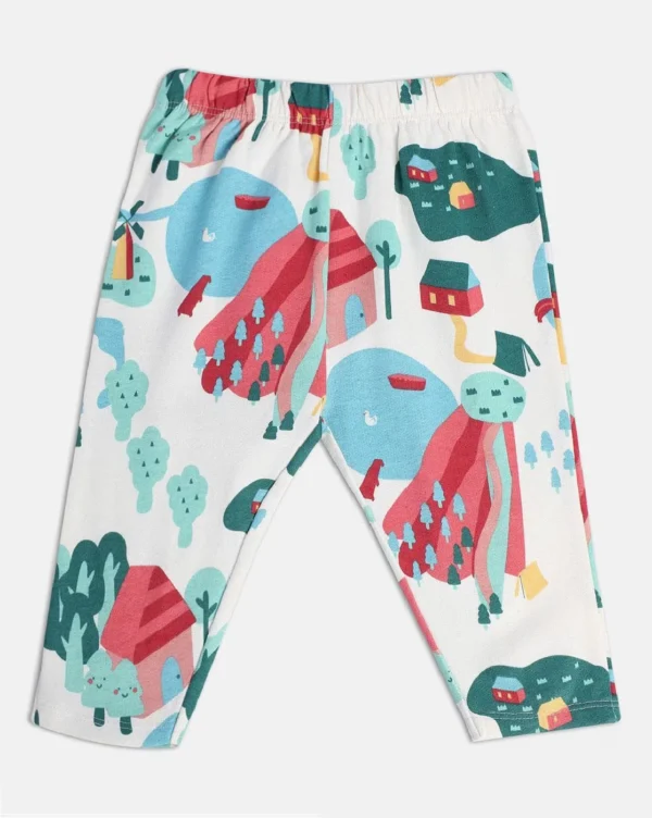 8907095990419_12 MINI KLUB Girls White Printed Leggings (PACK OF 3) - Image 4