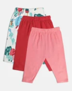 MINI KLUB Girls White Printed Leggings (PACK OF 3) - Image 5