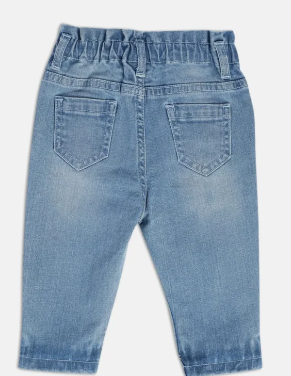 MINI KLUB Girls Clean Look Light Fade Stretchable Blue Jeans Denim Pant - Image 2