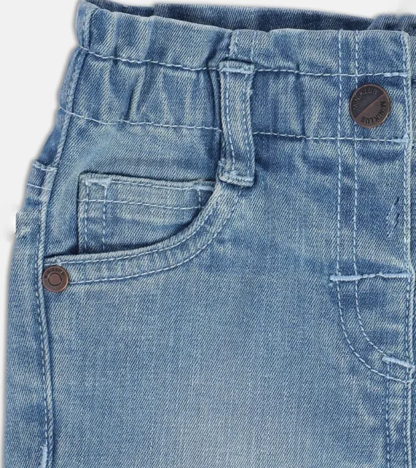 MINI KLUB Girls Clean Look Light Fade Stretchable Blue Jeans Denim Pant - Image 4