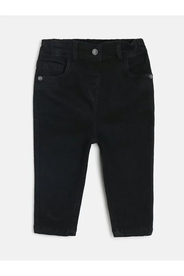 MINI KLUB Black Solid Full Length Casual Girls Regular Fit Jeans Denim Pant - Image 1