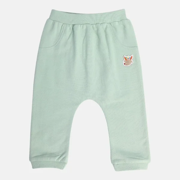 Kids Light Green Printed Knit Bottom Pant (PACK OF 3) - Image 2