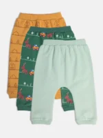 Kids Light Green Printed Knit Bottom Pant (PACK OF 3) - Image 7