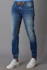 ROOKIES  MEDIUM BLUE JEANS 5 POCKET LOW-RISE ANKLE LENGTH JEANS (SPRINGSTEEN FIT) - Image 5