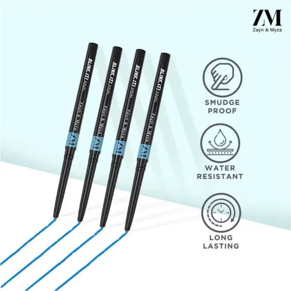 ZM Blink It Kajal, long lasting, Smudge proof, Waterproof With Rosehip Oil, Intense Green, 3.2 gm - Image 5