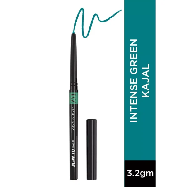 ZM Kajal 2_1 ZM Blink It Kajal, long lasting, Smudge proof, Waterproof With Rosehip Oil, Intense Green, 3.2 gm - Image 1