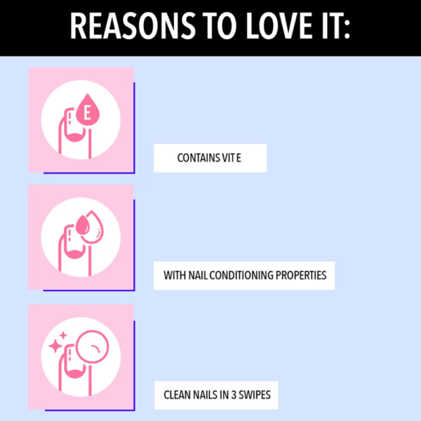 ZM Zayn & Myza Nail Enamel Remover - Transparent 01 | 30 ml | Enriched With Vitamin E | Non Drying Formula | Gentle Nail Polish Remover | Acetone Free | Cruelty Free - Image 4