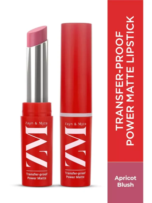 ZM Transfer-Proof Power Matte Bullet Lipstick, Vegan, 3.2 g (Apricot Blush)