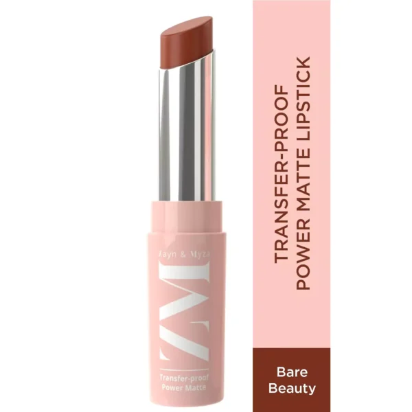 ZM Transfer-Proof Power Matte Bullet Lipstick, Vegan, 3.2 g (Bare Beauty) - Image 1
