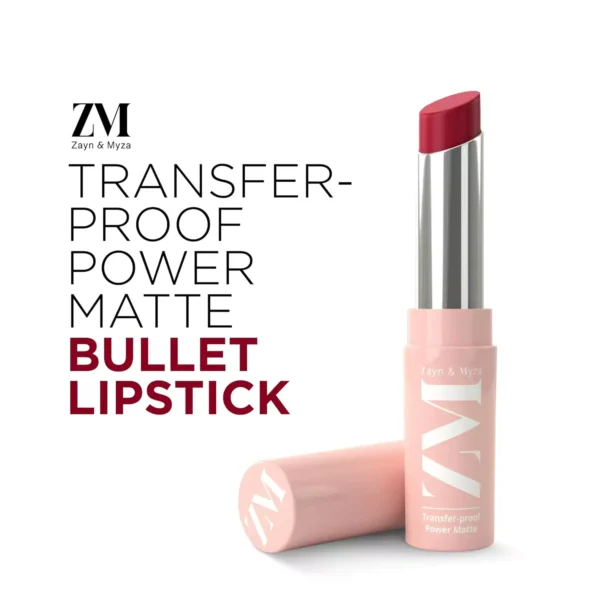 ZM Transfer-Proof Power Matte Bullet Lipstick, Vegan, 3.2 g (Bare Beauty) - Image 2