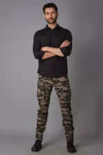 ROOKIES KHAKI CAMO PRINT SLIM FIT CARGO PANT - Image 2