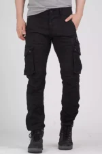 ROOKIES JET BLACK TAPERED FIT CARGO PANT