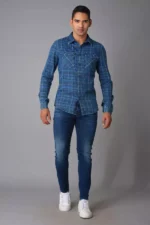 ROOKIES DARK BLUE 5 POCKET MID-RISE JEANS (LENNON) KNIT DENIM - Image 5