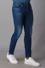 ROOKIES DARK BLUE 5 POCKET MID-RISE JEANS (LENNON) KNIT DENIM - Image 4