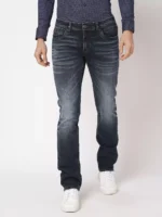 ROOKIES DARK BLUE 5 POCKET MID-RISE JEANS (LENNON) KNIT DENIM