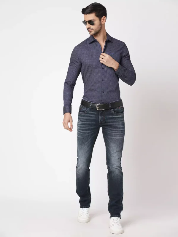 ROOKIES DARK BLUE 5 POCKET MID-RISE JEANS (LENNON) KNIT DENIM - Image 5