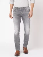 ROOKIES GREY JEANS 5 POCKET MID-RISE JEANS (LENNON) KNIT DENIM