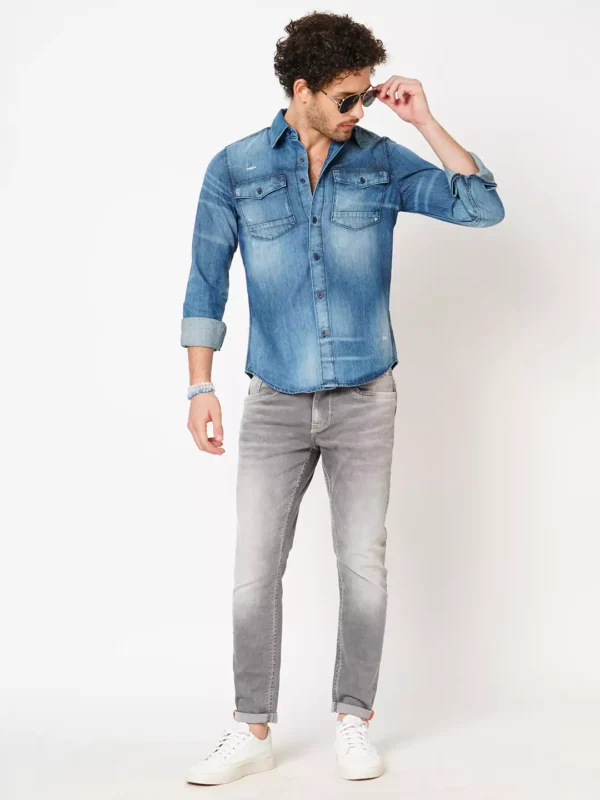 ROOKIES DARK GREY 5 POCKET LOW-RISE ANKLE LENGTH JEANS (SPRINGSTEEN FIT) - Image 5