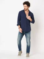 ROOKIES  MEDIUM BLUE DENIM 5 POCKET LOW-RISE ANKLE LENGTH JEANS (SPRINGSTEEN FIT) - Image 5