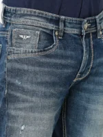 ROOKIES  MEDIUM BLUE DENIM 5 POCKET LOW-RISE ANKLE LENGTH JEANS (SPRINGSTEEN FIT) - Image 2