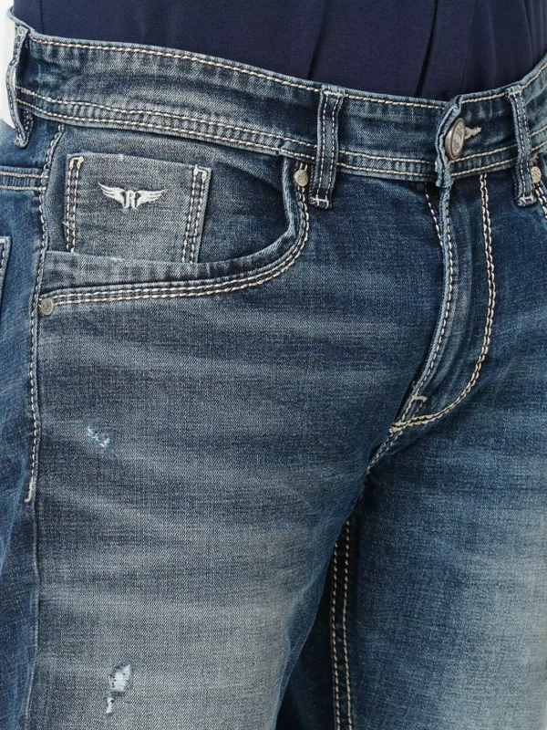 ROOKIES  MEDIUM BLUE DENIM 5 POCKET LOW-RISE ANKLE LENGTH JEANS (SPRINGSTEEN FIT) - Image 2