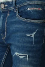 ROOKIES  MEDIUM BLUE JEANS 5 POCKET LOW-RISE ANKLE LENGTH JEANS (SPRINGSTEEN FIT) TORN JEANS - Image 2