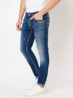 ROOKIES  MEDIUM BLUE JEANS 5 POCKET LOW-RISE ANKLE LENGTH JEANS (SPRINGSTEEN FIT) TORN JEANS - Image 3