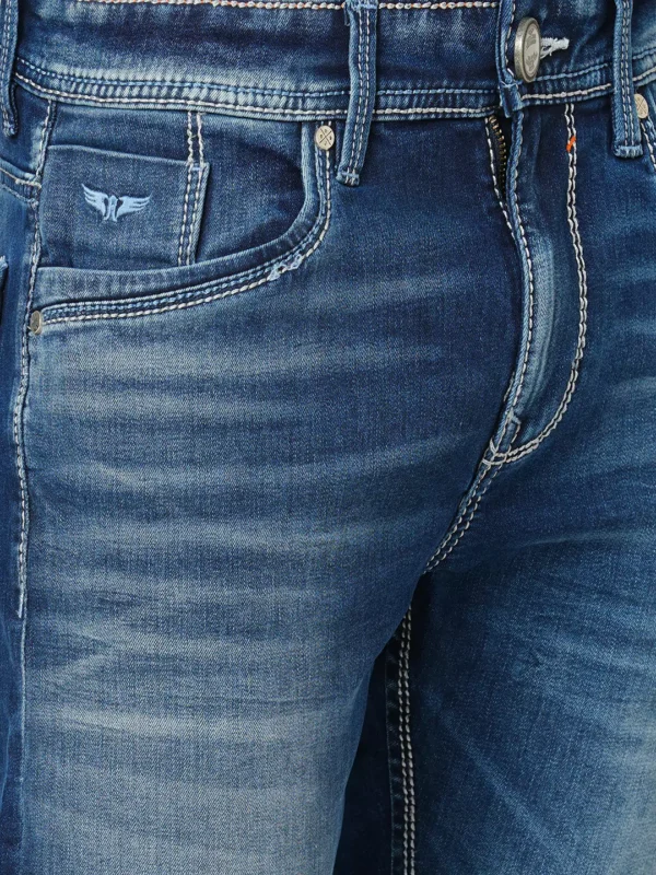 ROOKIES  MEDIUM BLUE JEANS 5 POCKET LOW-RISE ANKLE LENGTH JEANS (SPRINGSTEEN FIT) TORN JEANS - Image 5