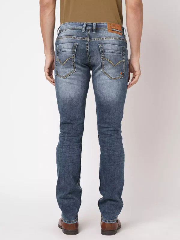 ROOKIES MEDIUM BLUE JEANS 5 POCKET MID-RISE JEANS (LENNON) KNIT DENIM - Image 3