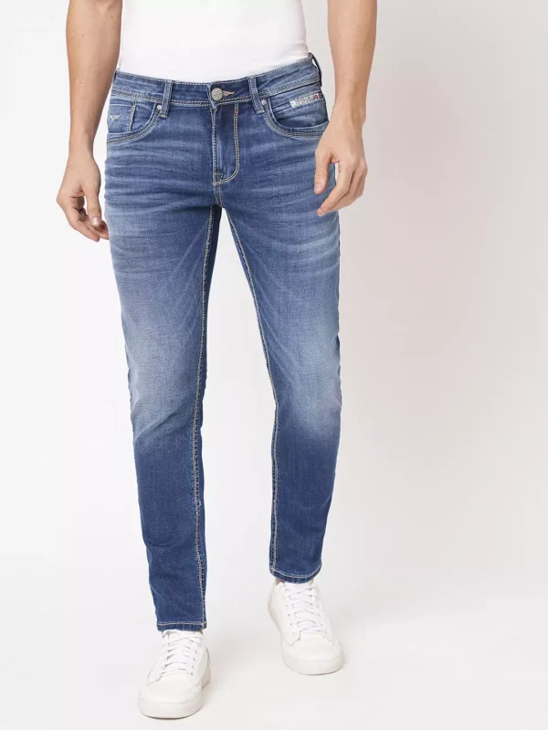 rookies-mens-denim-35-1-65d332881933d ROOKIES MED BLUE 5 POCKETMID-RISE NARROW TAPERED FIT JEANS (BILLY FIT) - Image 1