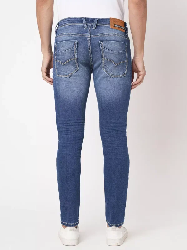 ROOKIES MED BLUE 5 POCKETMID-RISE NARROW TAPERED FIT JEANS (BILLY FIT) - Image 3