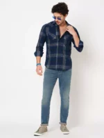 ROOKIES  PETROL BLUE 5 POCKET LOW-RISE ANKLE LENGTH JEANS (SPRINGSTEEN FIT) - Image 5